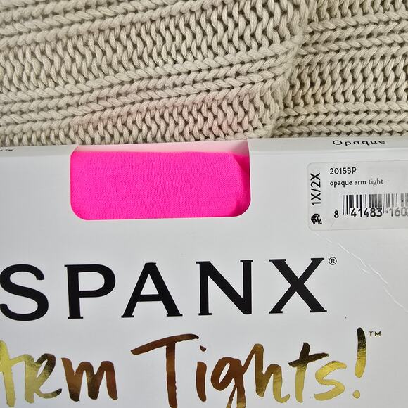 Spanx Long Sleeve Arm Tights Layering Hi-Pink Color Women's Size 1X/2X New - Picture 2 of 3